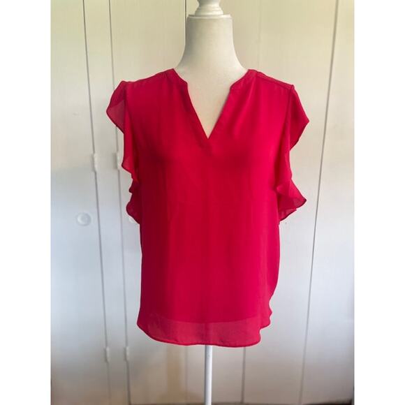 Banana Republic Size Small Women's Cap Sleeve Blouse Pink - Picture 1 of 5